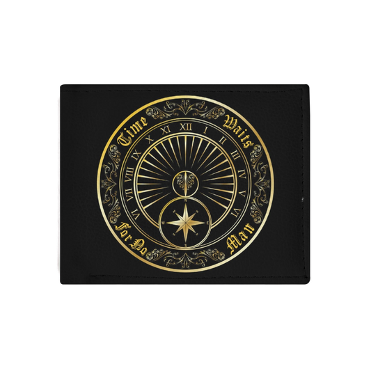 Time Waits For No Man "Sundial" PU Leather Folded Wallet