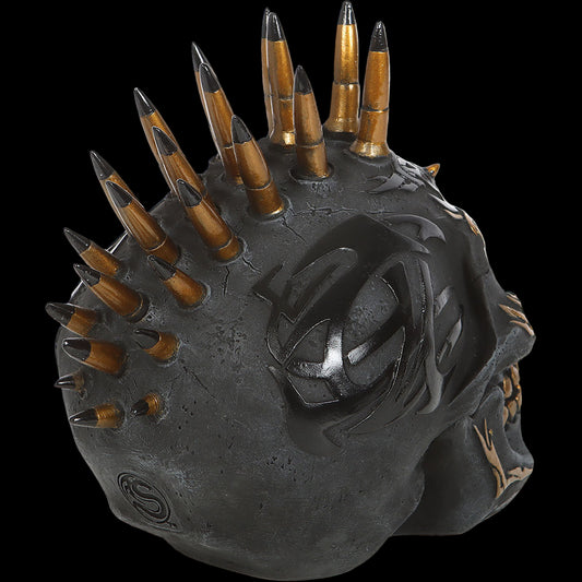Black & Gold "Desktop Skull" Sculpture - Mainstay Entertainment