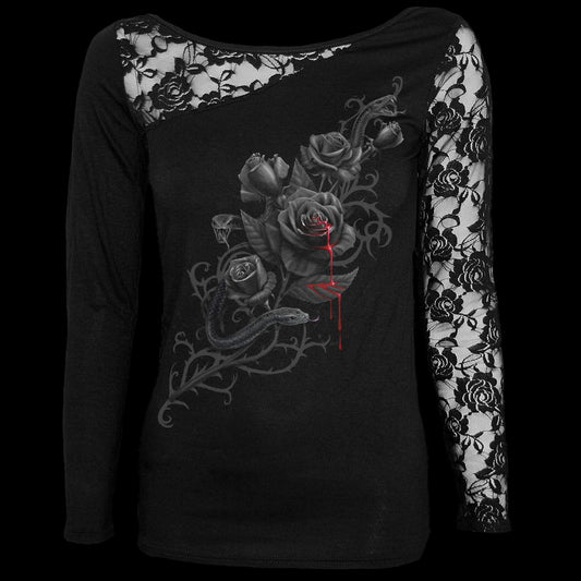 Fatal Attraction "Lace One Shoulder" Long Sleeve Shirt