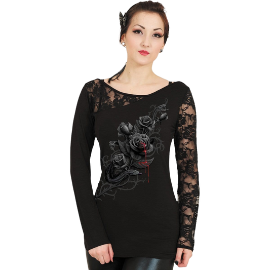 Fatal Attraction "Lace One Shoulder" Long Sleeve Shirt