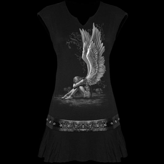 Enslaved Angel "Stud Waist Mini Dress" Black - Mainstay Entertainment