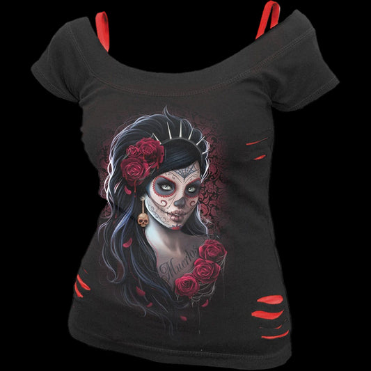 Day of the Dead "2-in-1 Red Ripped" Shirt