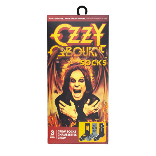 OZZY '3 PACK GIFT BOX' CREW SOCKS Revolver Magazine