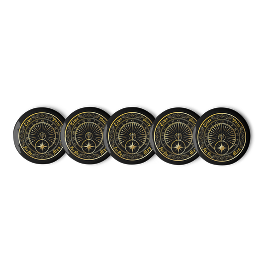 Time Waits For No Man "Sundial" Set of (5) Buttons - Mainstay Entertainment