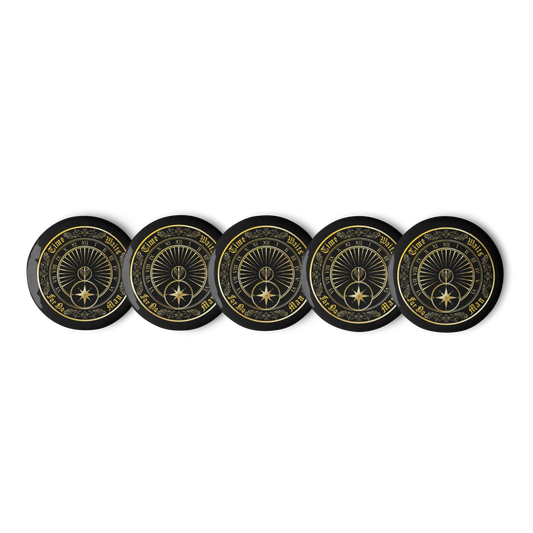 Time Waits For No Man "Sundial" Set of (5) Buttons - Mainstay Entertainment