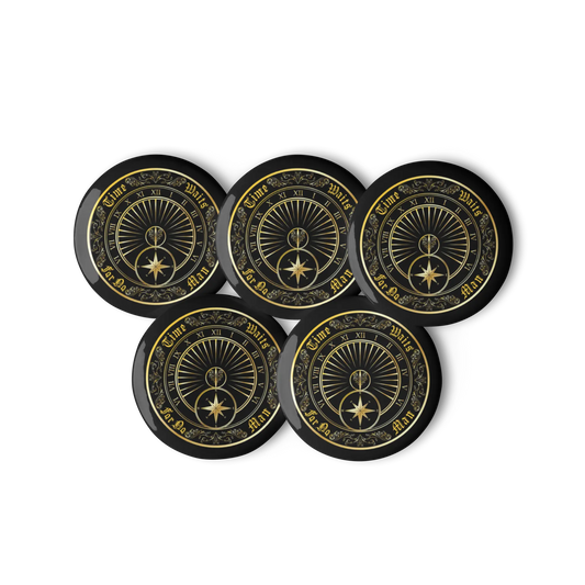 Time Waits For No Man "Sundial" Set of (5) Buttons - Mainstay Entertainment
