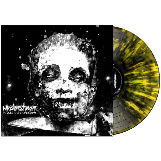 Wristmeetrazor - Misery Never Forgets - Black Marble w/ Yellow Splatter Burst LP Prosthetic Records