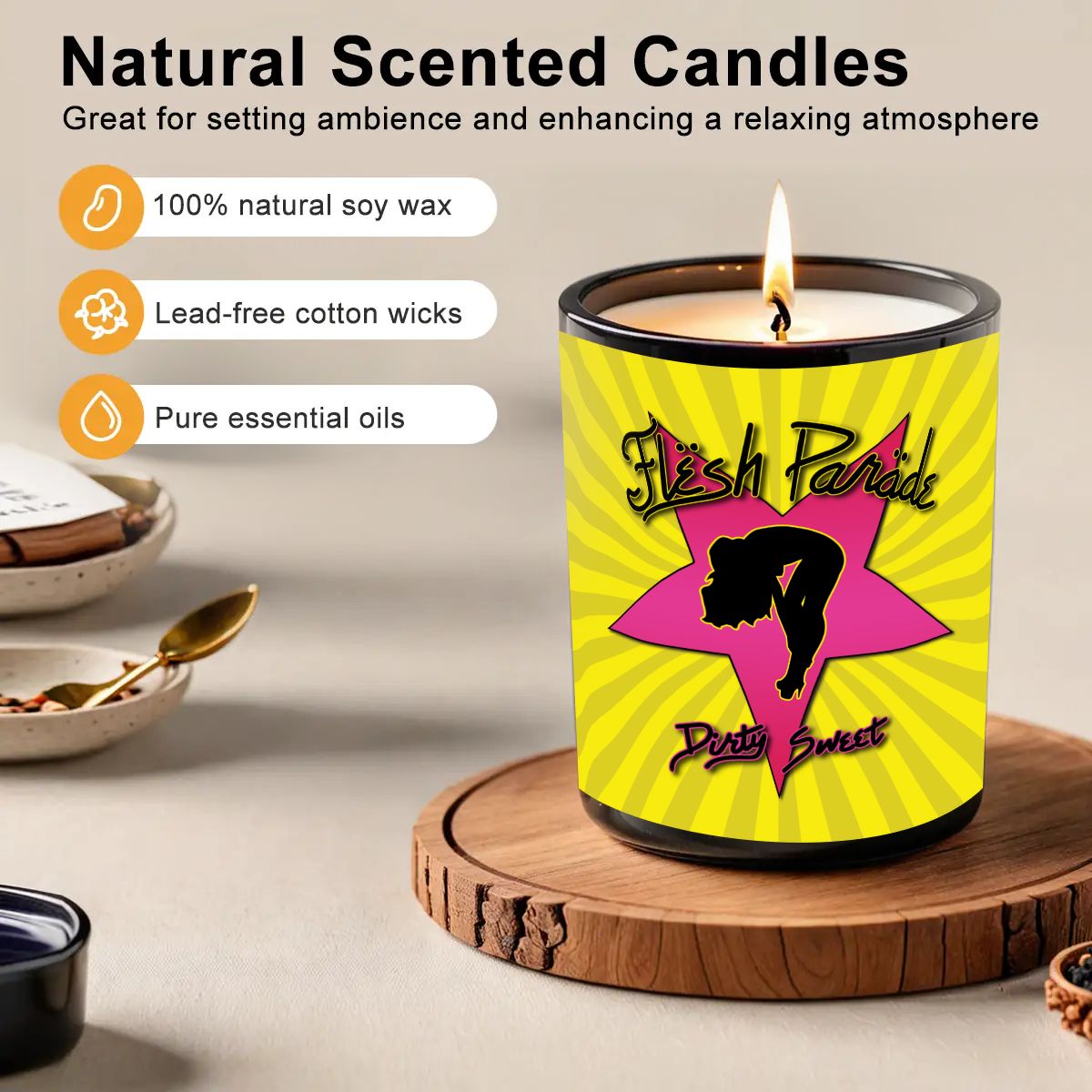 Flesh Parade "Dirty Sweet" Luscious Lemon Scented Candle