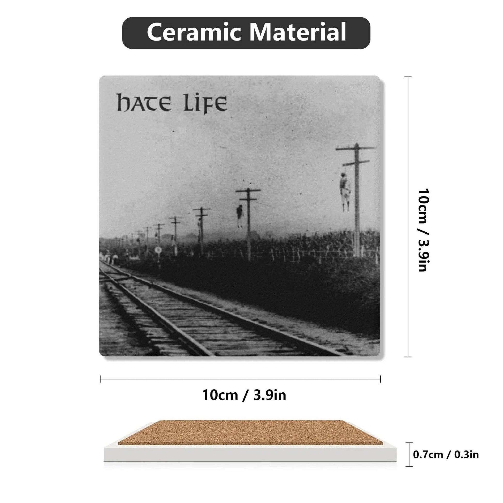 Flesh Parade "Hate Life" Ceramic Coasters