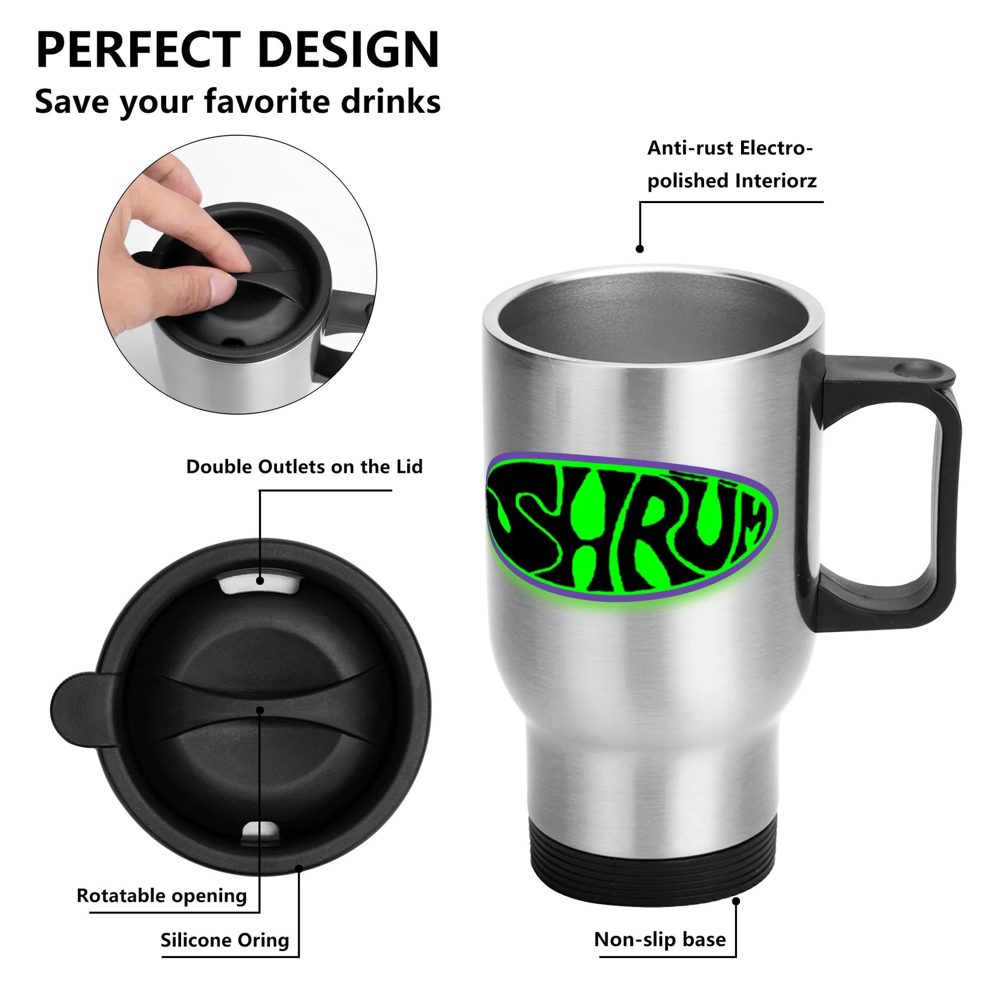 SHRÜM "Logo" 14 oz. Travel Mug