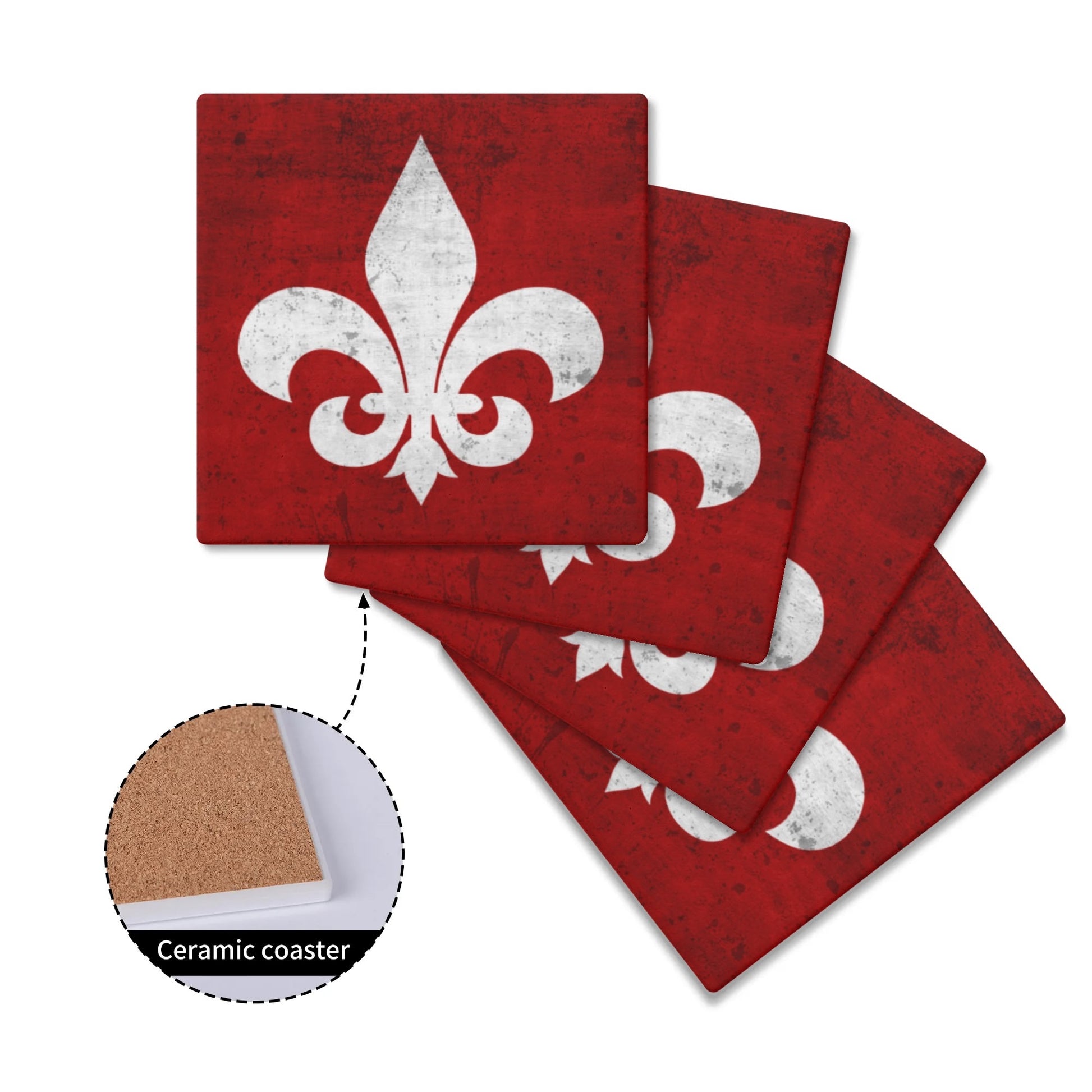 Mainstay Entertainment "Fleur de Lis" Ceramic Coasters