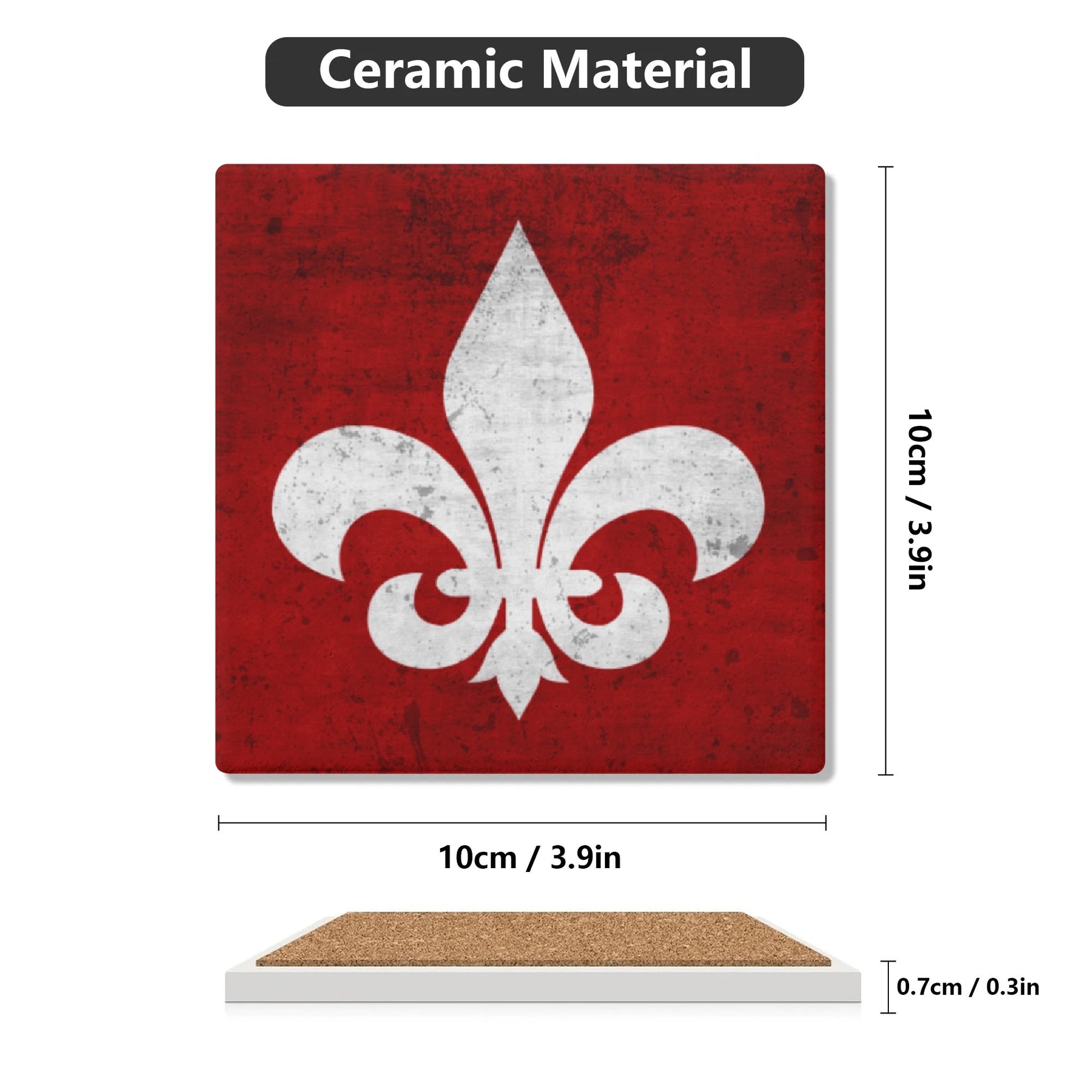 Mainstay Entertainment "Fleur de Lis" Ceramic Coasters
