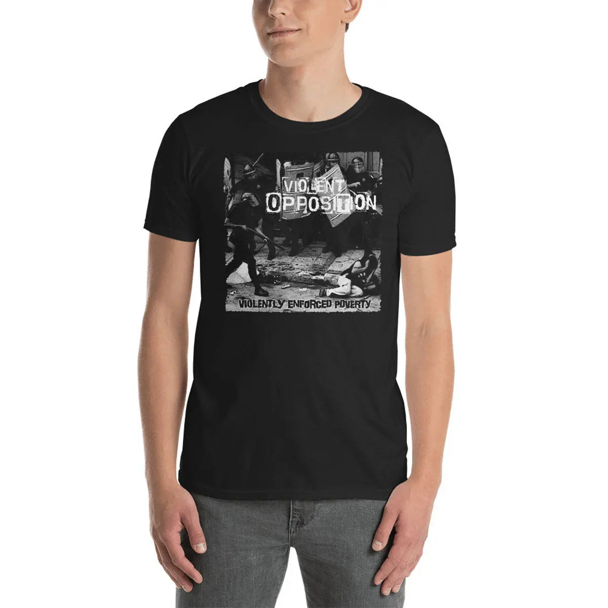 VIOLENT OPPOSITION - Violently Enforced Poverty T-Shirt Horror Pain Gore Death Productions Shop