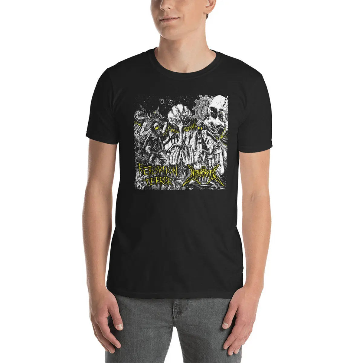RETORTION TERROR / INVIDIOSUS - Split T-Shirt Horror Pain Gore Death Productions Shop