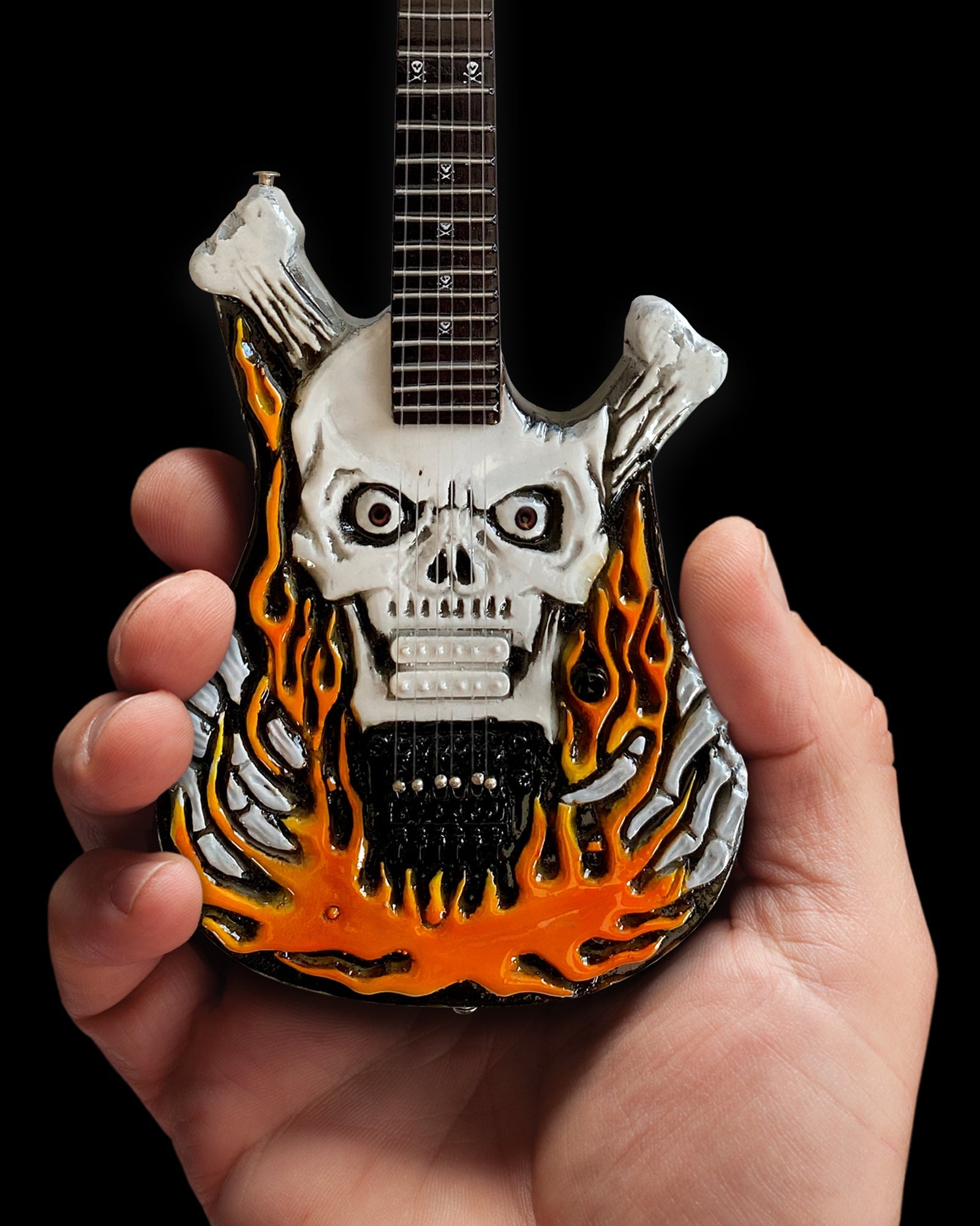 Dokken "George Lynch ESP Flaming Skull" Licensed Mini Guitar