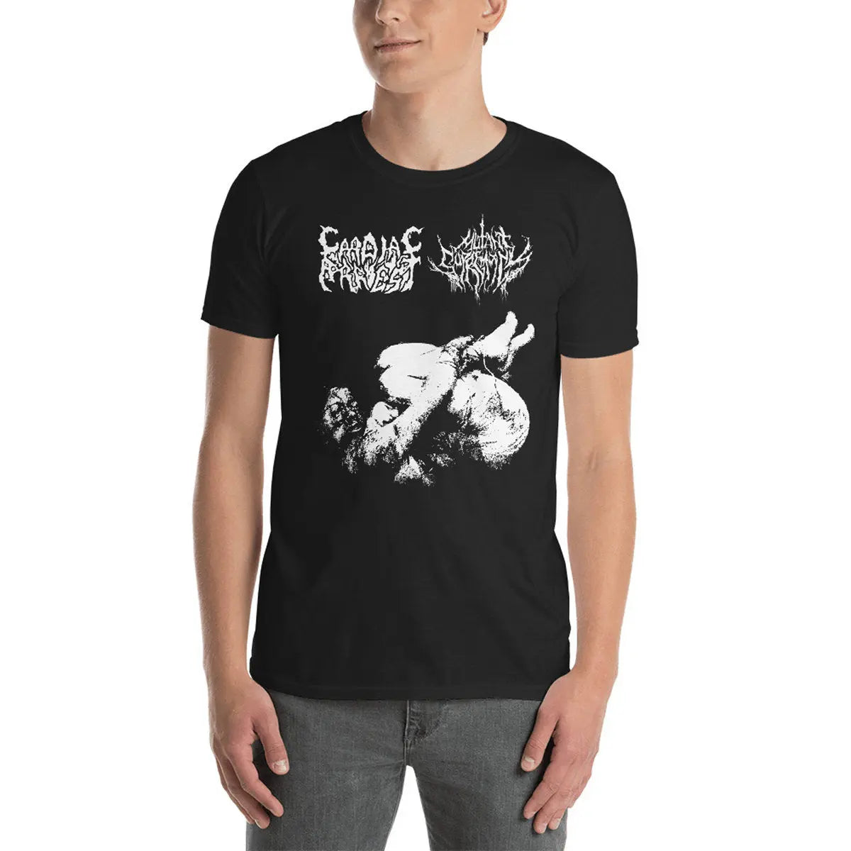 CARDIAC ARREST / MUTANT SUPREMACY - Split T-Shirt Horror Pain Gore Death Productions Shop