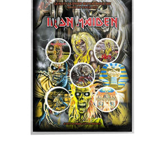 Iron Maiden Faces of Eddie Licensed Button Badge Set