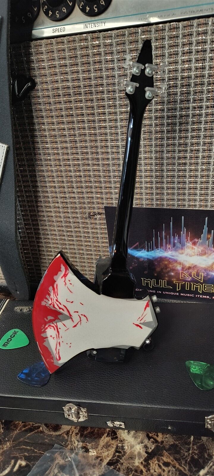 Kiss "Gene Simmons - Bloody Bass" Licensed Mini Guitar