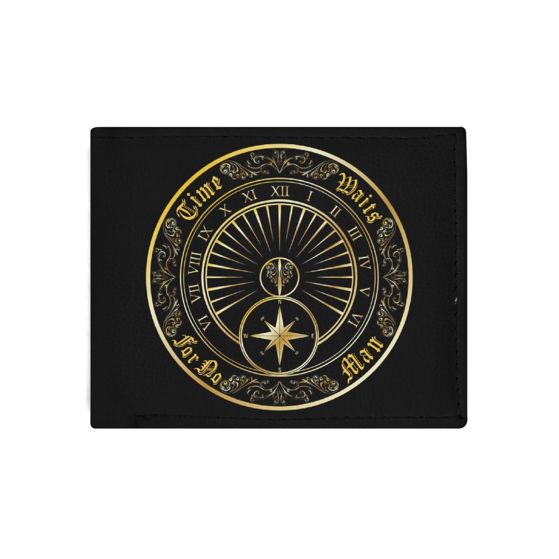 Time Waits For No Man "Sundial" PU Leather Folded Wallet
