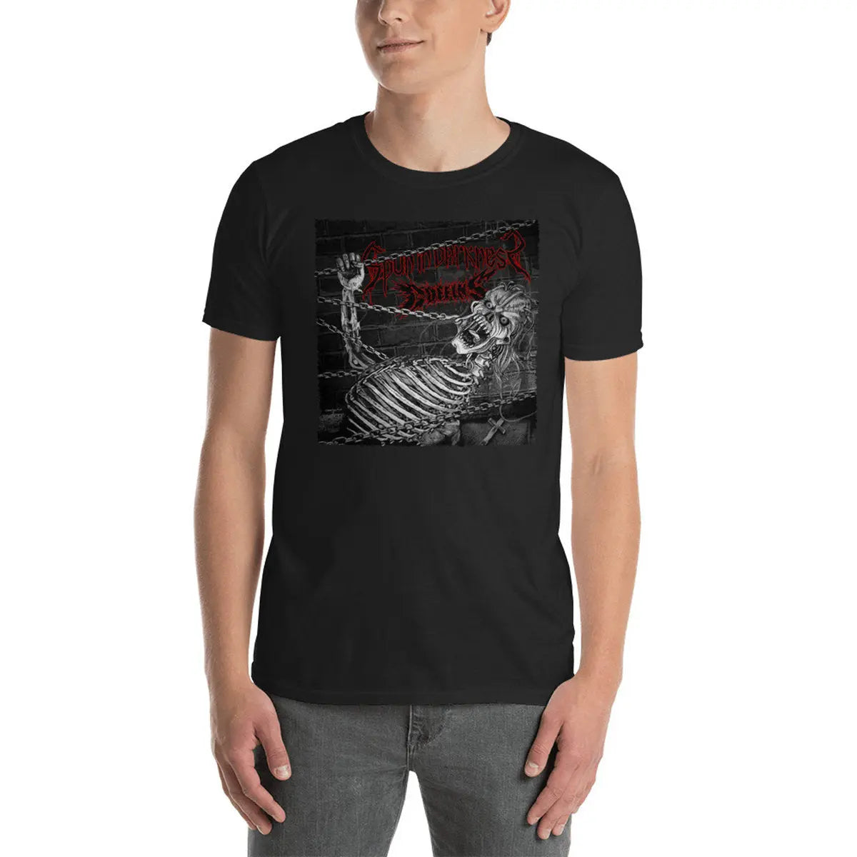 COFFINS / SPUN IN DARKNESS - Split (Original Artwork) T-Shirt Horror Pain Gore Death Productions Shop