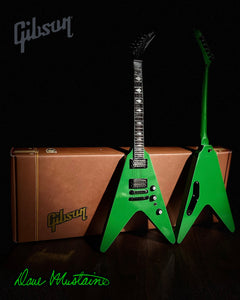 Megadeth "Dave Mustaine - Gibson Flying V Rust In Peace" Alien Tech Green Licensed Mini Guitar