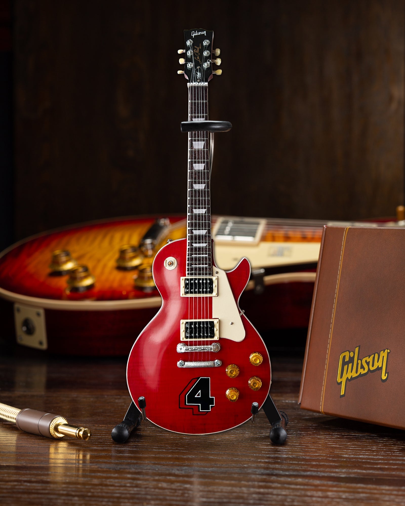 Guns N' Roses "Slash - Gibson Les Paul Standard Translucent Cherry" Limited 4-Album Edition Licensed Mini Guitar