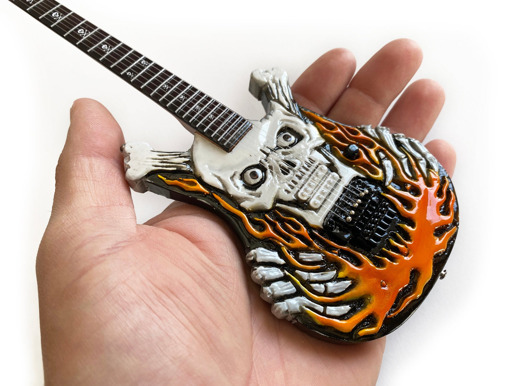 Dokken "George Lynch ESP Flaming Skull" Licensed Mini Guitar