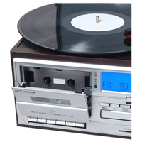 Victor Cosmopolitan 8-in-1 Turntable Music Center Espresso - Refurbished Jupiter Gear Home