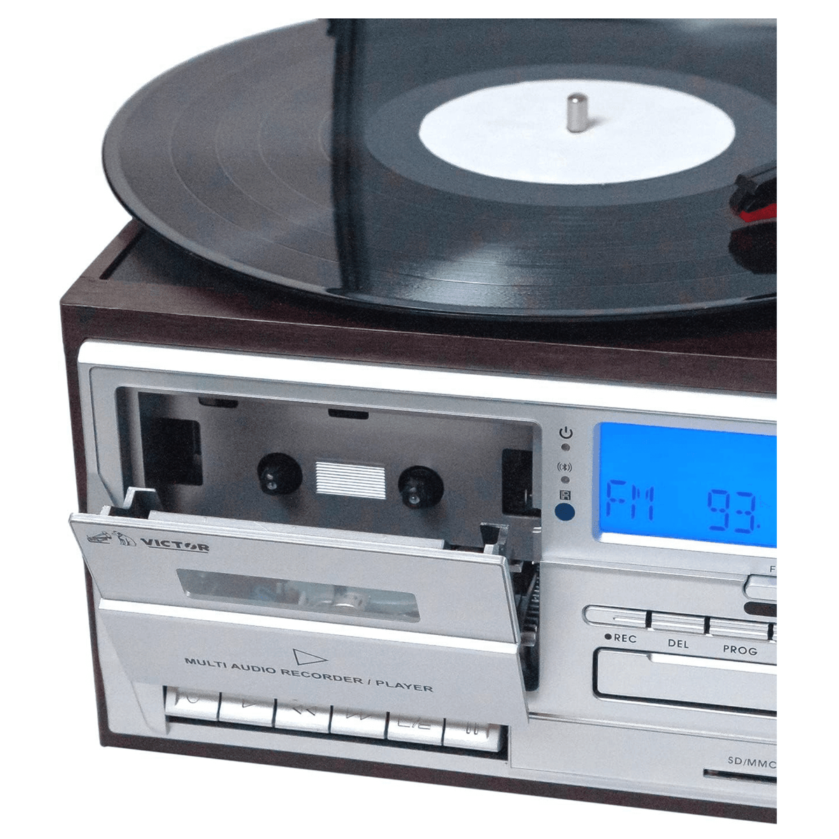 Victor Cosmopolitan 8-in-1 Turntable Music Center Espresso - Refurbished Jupiter Gear Home