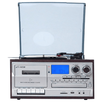 Victor Cosmopolitan 8-in-1 Turntable Music Center Espresso - Refurbished Jupiter Gear Home