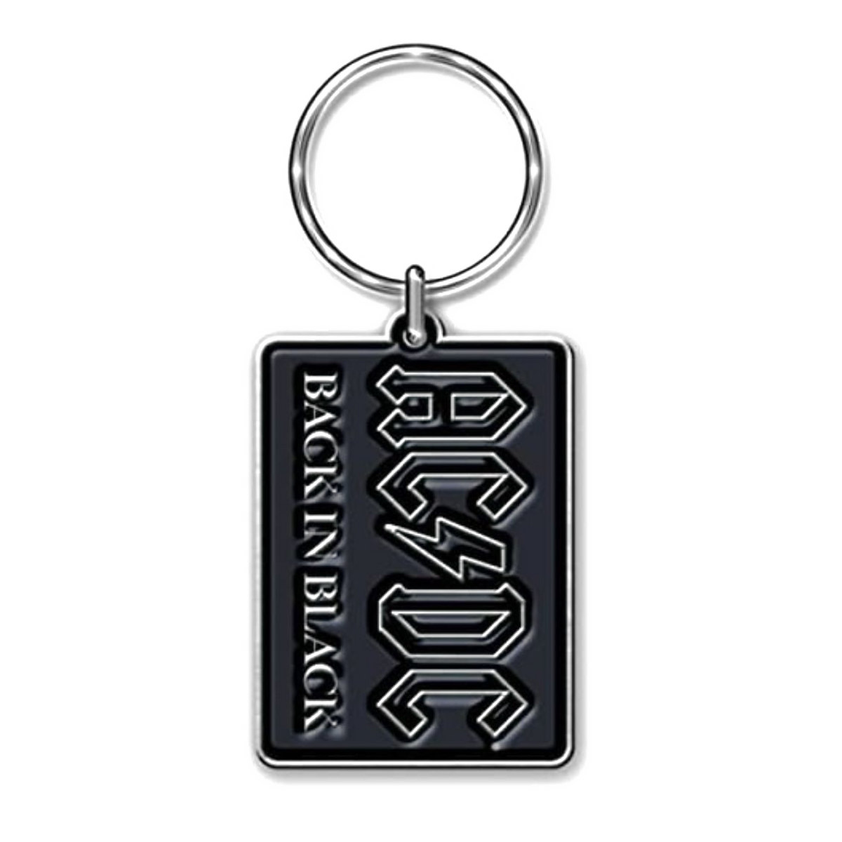 AC/DC "Back in Black" Metal Keychain Rock Movie Heroes