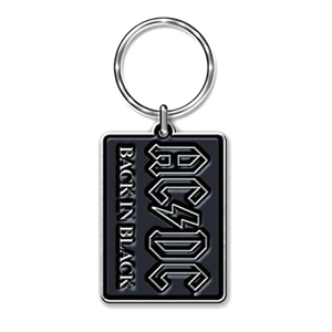 AC/DC "Back in Black" Metal Keychain Rock Movie Heroes
