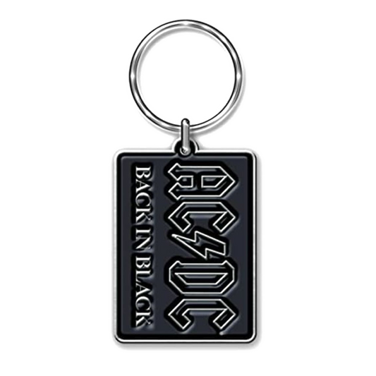 AC/DC "Back in Black" Metal Keychain Rock Movie Heroes