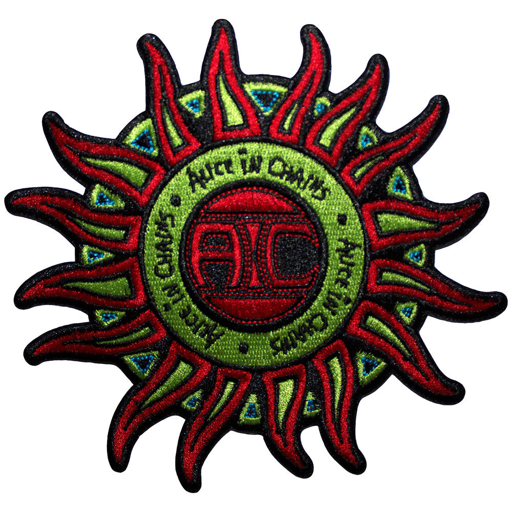 Alice In Chains - Sun Logo Colour Iron On Woven Patch Rock Movie Heroes