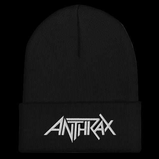 Anthrax "White Logo" Cuffed Embroidered Beanie - Mainstay Entertainment