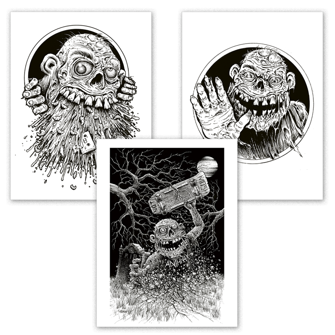 Anthrax "Among The Living" Sawblade 3-Print Lithograph Set (Limited to 100)
