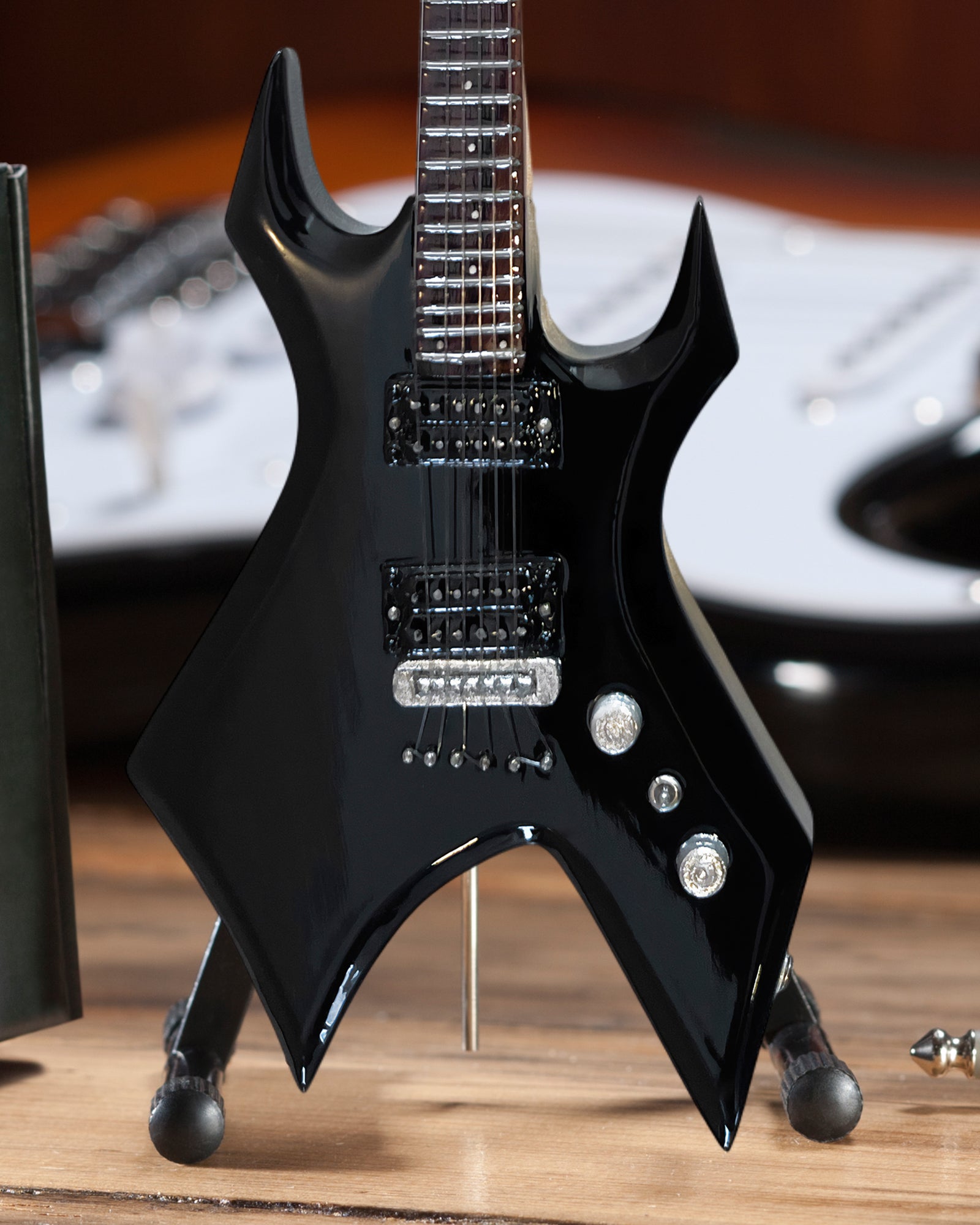 B.C. Rich® "Official Black Warlock® w/Widow Headstock" Licensed Mini Guitar - Mainstay Entertainment