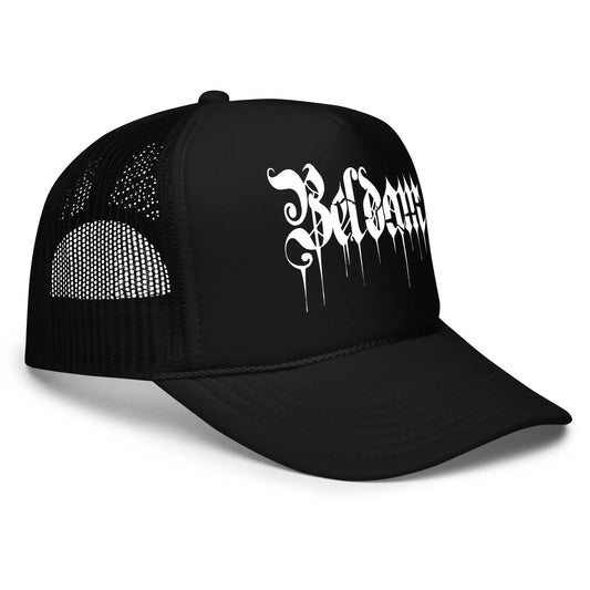 BELDAM - Logo Trucker Hat Horror Pain Gore Death Productions Shop