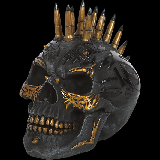 Black & Gold "Desktop Skull" Sculpture - Mainstay Entertainment