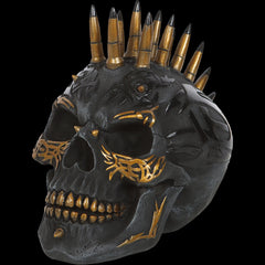 Black & Gold "Desktop Skull" Sculpture