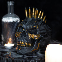 Black & Gold "Desktop Skull" Sculpture - Mainstay Entertainment