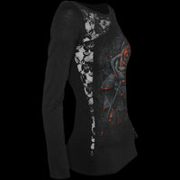 Burnt Rose "Lace One Shoulder" Long Sleeve Shirt - Mainstay Entertainment