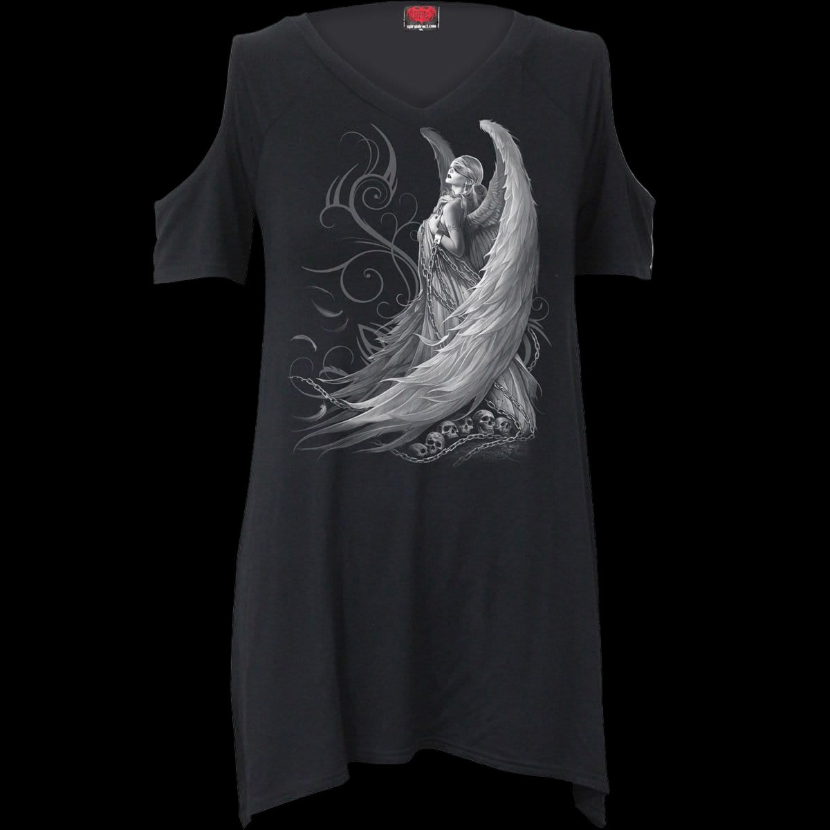 Captive Spirits "Cold Shoulder Goth Bottom" Shirt - Mainstay Entertainment