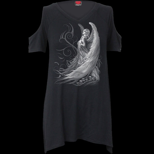Captive Spirits "Cold Shoulder Goth Bottom" Shirt - Mainstay Entertainment