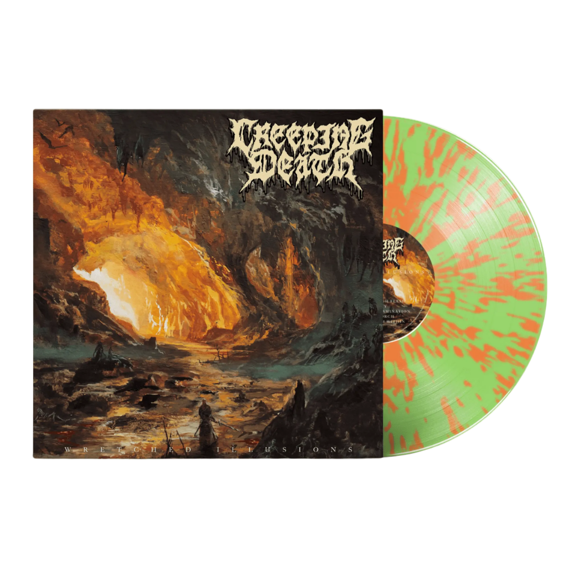 Creeping Death "Wretched Illusions" Glow In The Dark Splatter Vinyl