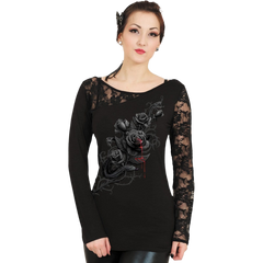 Fatal Attraction "Lace One Shoulder" Long Sleeve Shirt