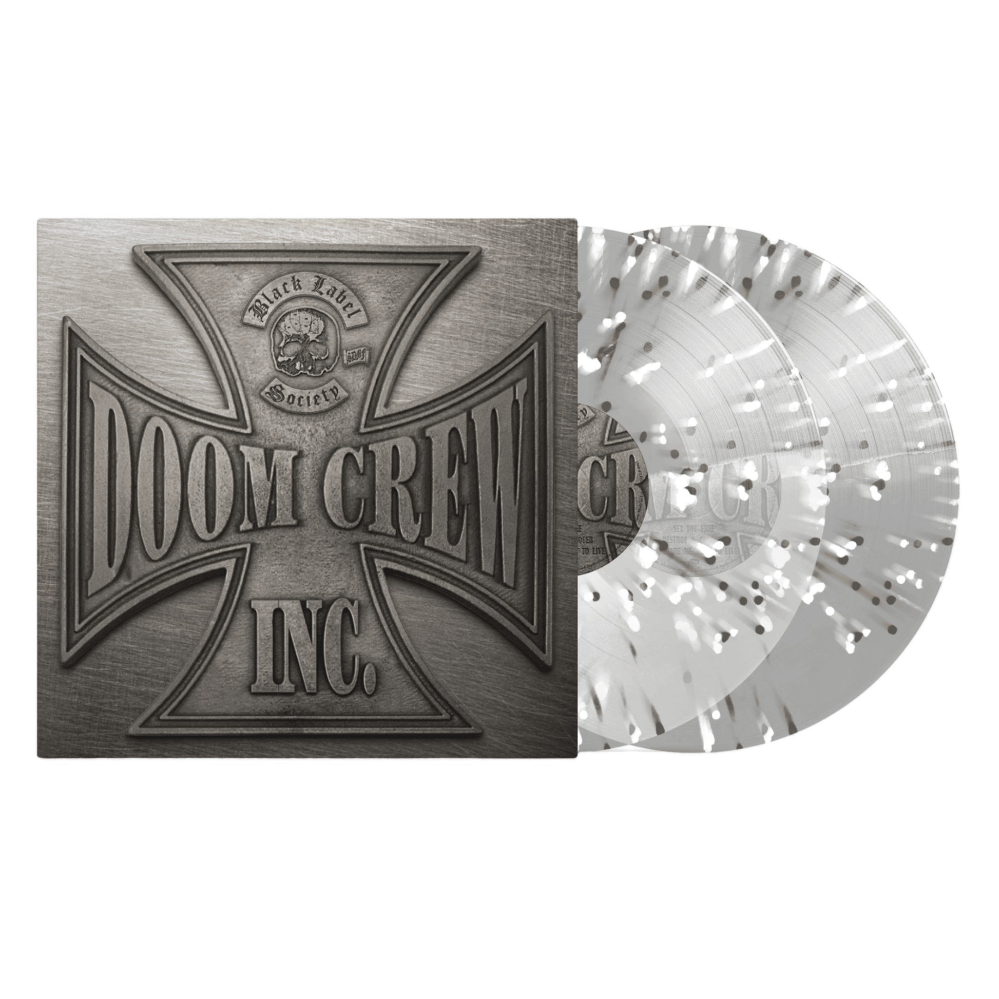 Black Label Society "Doom Crew Inc" Half Clear/Half Grey w/Black & White Splatter