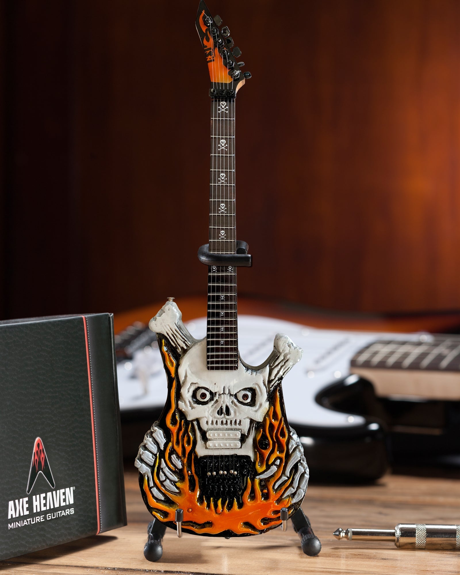 Dokken "George Lynch ESP Flaming Skull" Licensed Mini Guitar - Mainstay Entertainment
