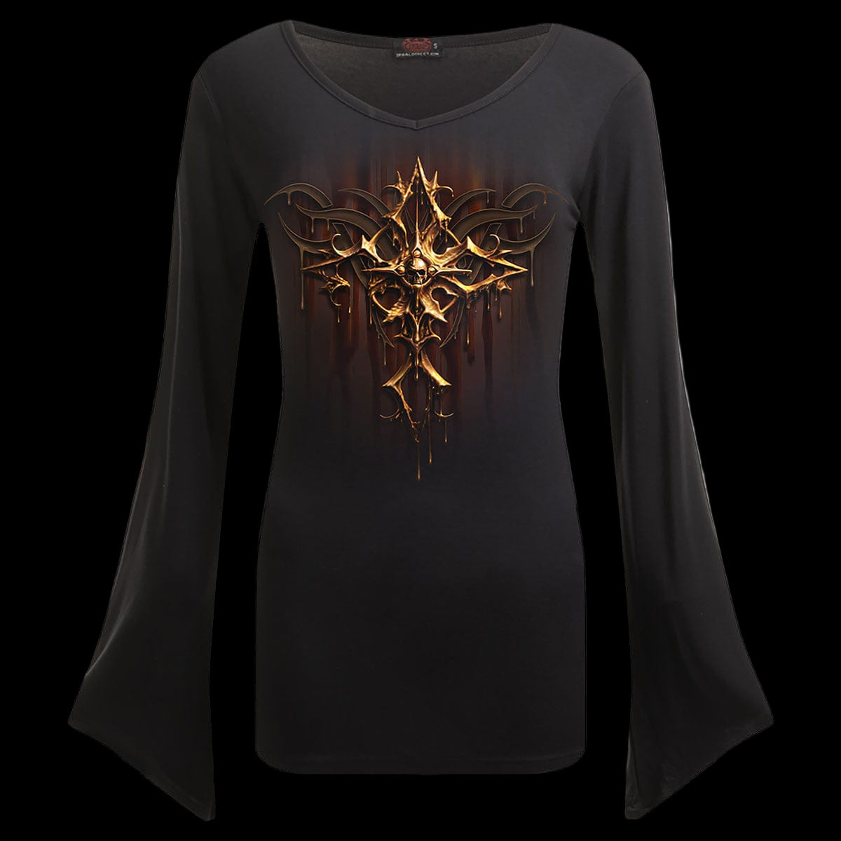 Dripping Gold "V Neck Goth Sleeve" Long Sleeve Shirt - Mainstay Entertainment