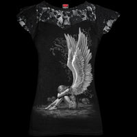 Enslaved Angel "Lace Layered Cap Sleeve" Shirt - Mainstay Entertainment